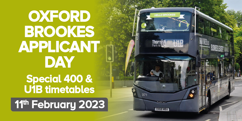 Oxford Brookes Applicant Day 11th February 2023 Oxford Bus Company